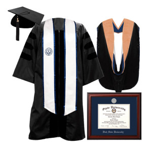 utah state university doctorate gold graduation regalia bundle